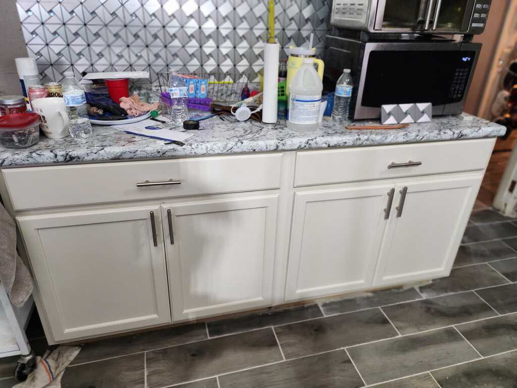 Kitchen counter and cabinets